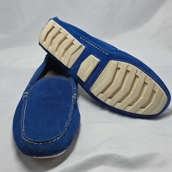 Florsheim Vintage Electric Blue Suede driving Elegant Loafers Mens 8.5 In Guc - Picture 16 of 16